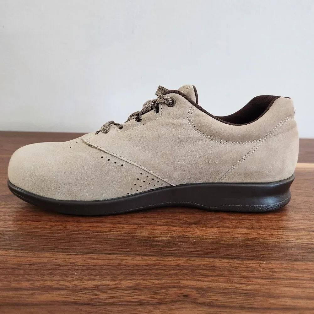 SAS Womens Free Time Sage Leather Walking Shoe Sneaker Easy Lace Comfort 7.5 W